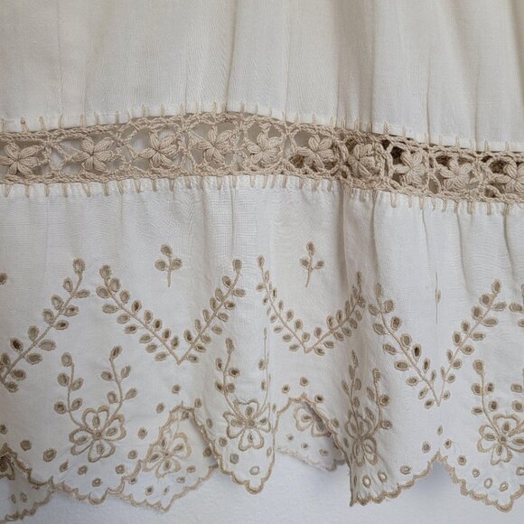 Vintage Crochet Womens Dress Small Handmade Boho Cottagecore Country Chic - Picture 5 of 10